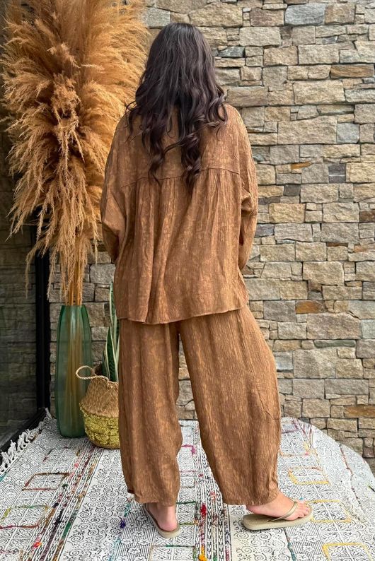 Kiti Paisley Damask Artist Smock Walnut